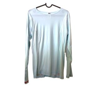 The North Face women’s base layer light aqua blue‎ long sleeved